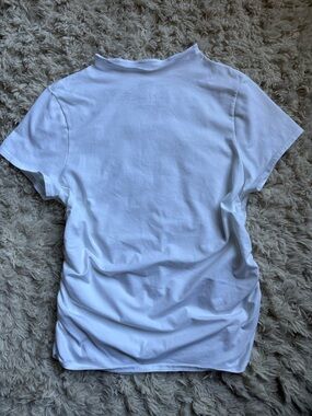 White mock neck short sleeve